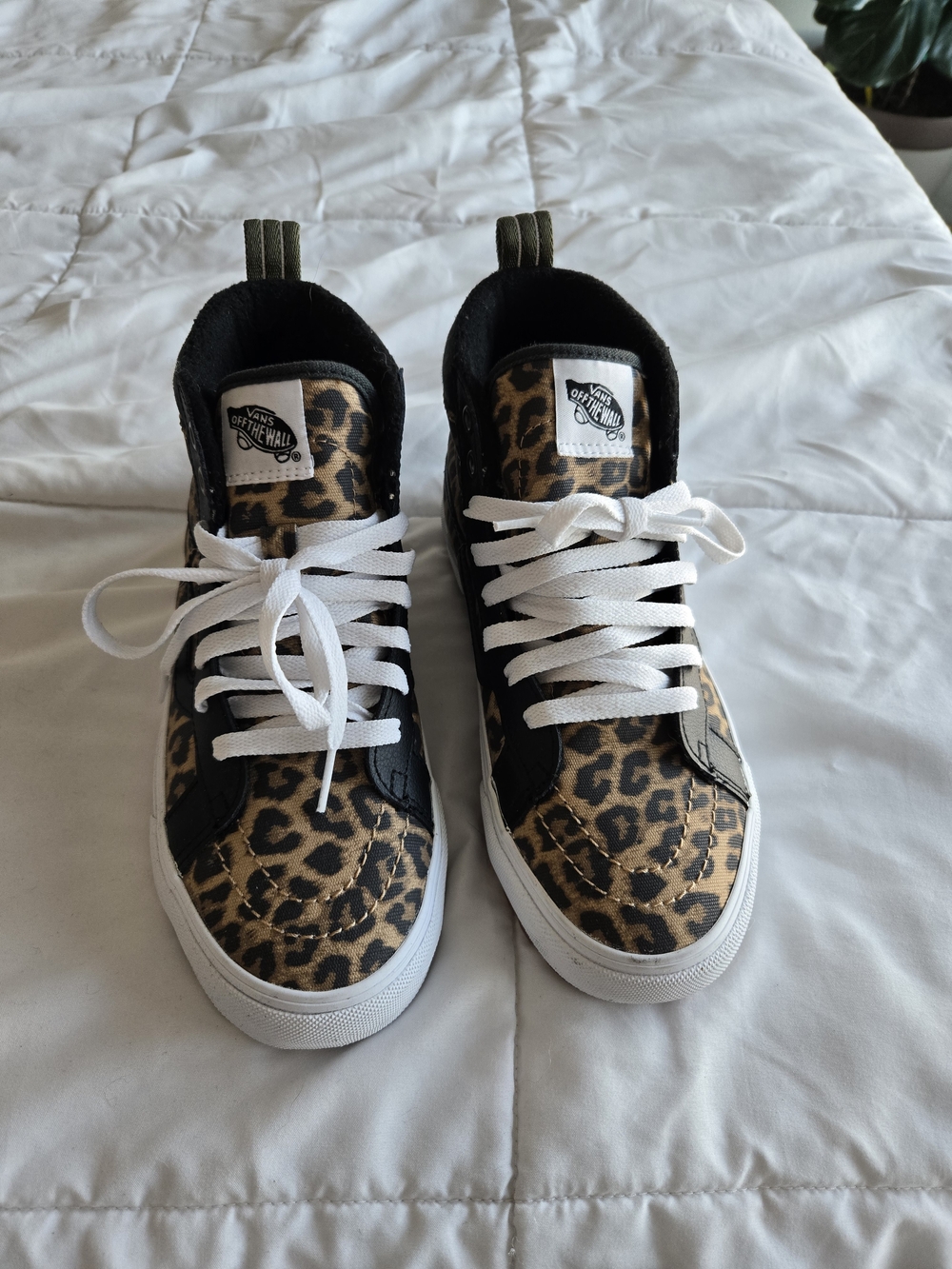 Custom Vans Leopard Print High-Top Sneakers - Picture 3 of 5